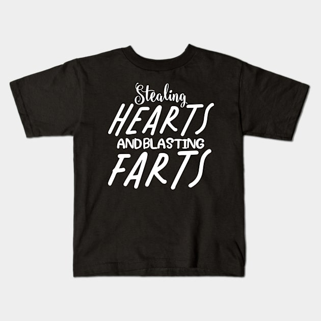 Stealing Hearts & Blasting Farts Kids T-Shirt by pako-valor